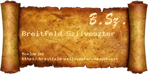 Breitfeld Szilveszter névjegykártya